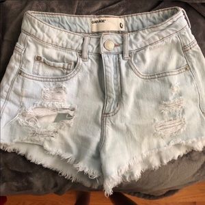 High waisted denim shorts